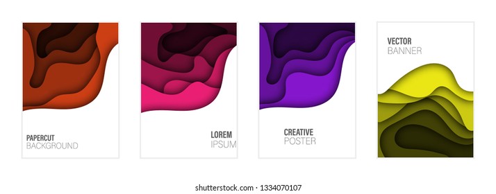 Set of covers, brochure, flyer template design with abstract background