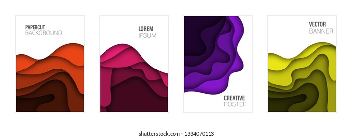 Set of covers, brochure, flyer template design with abstract background