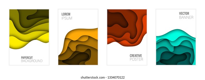 Set of covers, brochure, flyer template design with abstract background