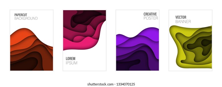 Set of covers, brochure, flyer template design with abstract background