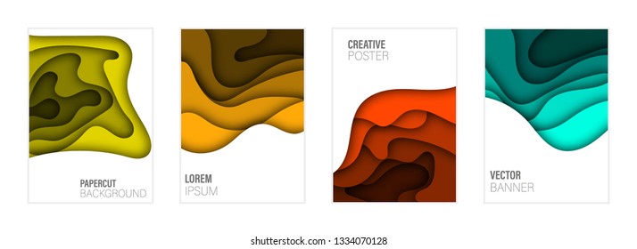 Set of covers, brochure, flyer template design with abstract background