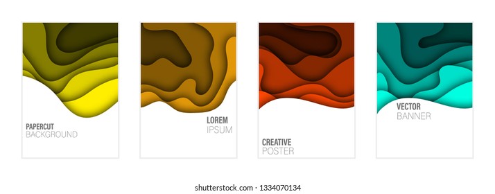 Set of covers, brochure, flyer template design with abstract background