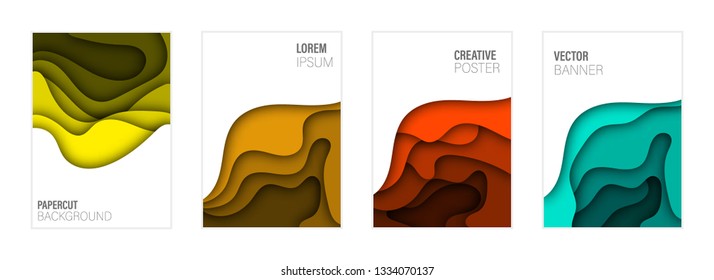 Set of covers, brochure, flyer template design with abstract background