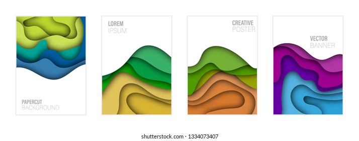 Set of covers, brochure, flyer template design with abstract background