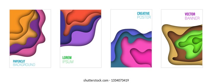 Set of covers, brochure, flyer template design with abstract background