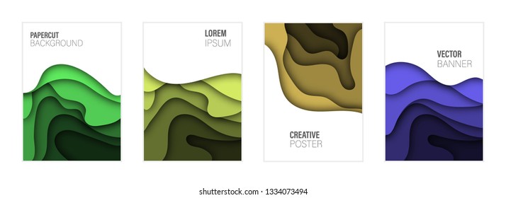 Set of covers, brochure, flyer template design with abstract background