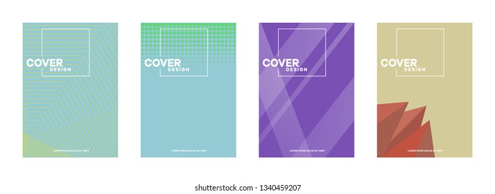 Set of covers, brochure, flyer template design with abstract background