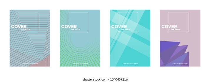 Set of covers, brochure, flyer template design with abstract background