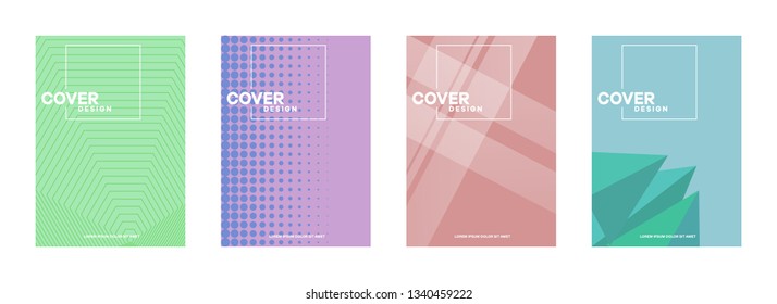 Set of covers, brochure, flyer template design with abstract background