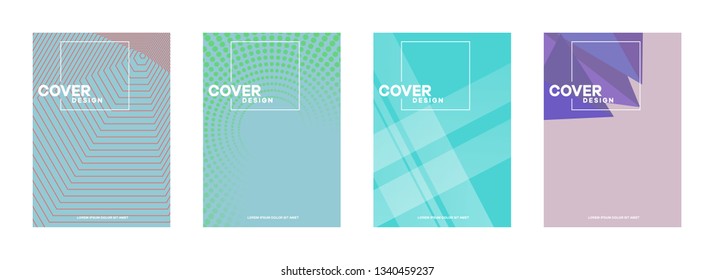 Set of covers, brochure, flyer template design with abstract background