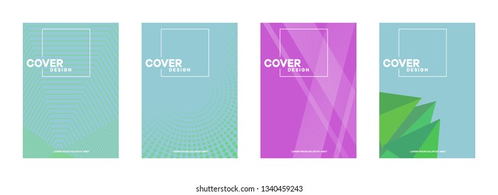 Set of covers, brochure, flyer template design with abstract background