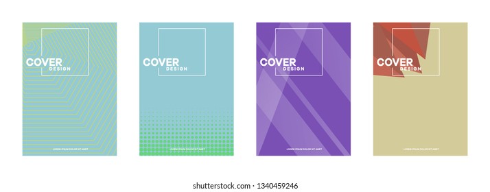 Set of covers, brochure, flyer template design with abstract background