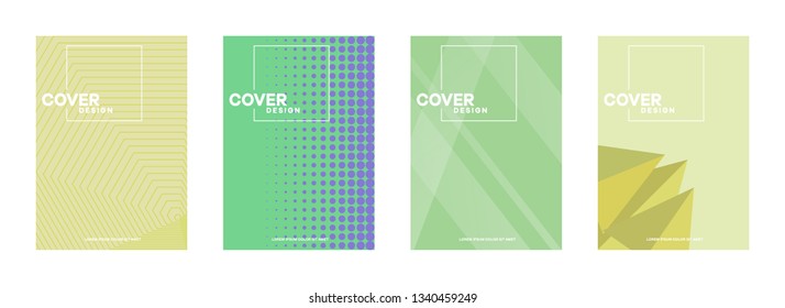 Set of covers, brochure, flyer template design with abstract background