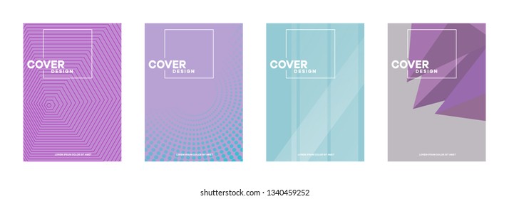 Set of covers, brochure, flyer template design with abstract background