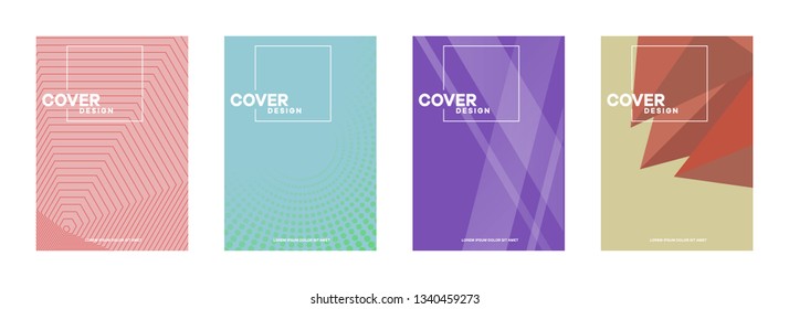 Set of covers, brochure, flyer template design with abstract background