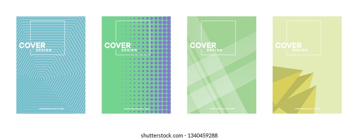 Set of covers, brochure, flyer template design with abstract background