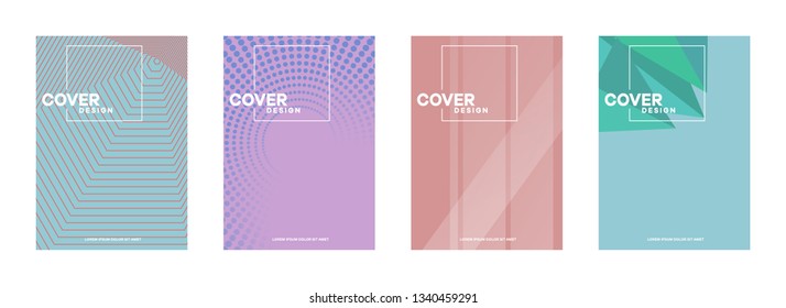 Set of covers, brochure, flyer template design with abstract background