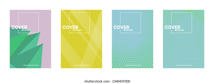 Set of covers, brochure, flyer template design with abstract background