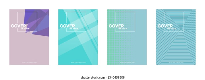 Set of covers, brochure, flyer template design with abstract background