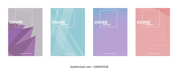 Set of covers, brochure, flyer template design with abstract background