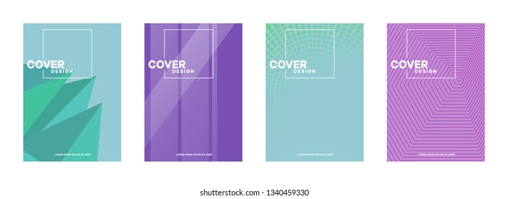 Set of covers, brochure, flyer template design with abstract background