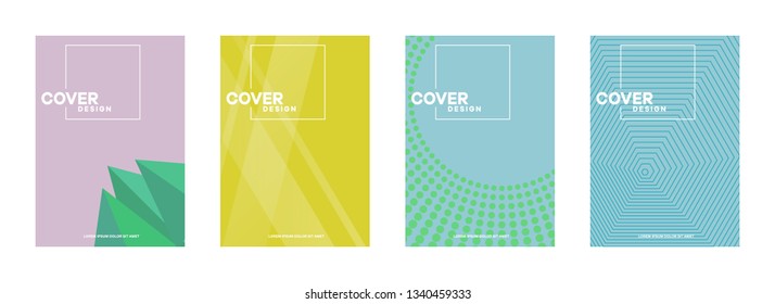 Set of covers, brochure, flyer template design with abstract background