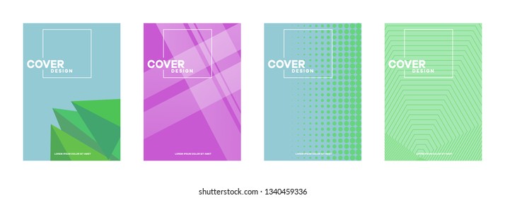 Set of covers, brochure, flyer template design with abstract background