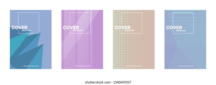 Set of covers, brochure, flyer template design with abstract background