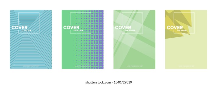 Set of covers, brochure, flyer template design with abstract background