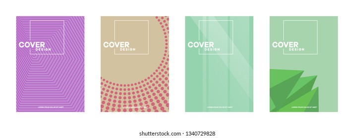 Set of covers, brochure, flyer template design with abstract background