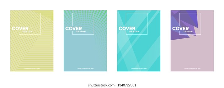 Set of covers, brochure, flyer template design with abstract background