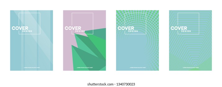 Set of covers, brochure, flyer template design with abstract background