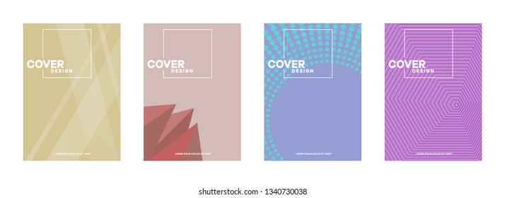 Set of covers, brochure, flyer template design with abstract background