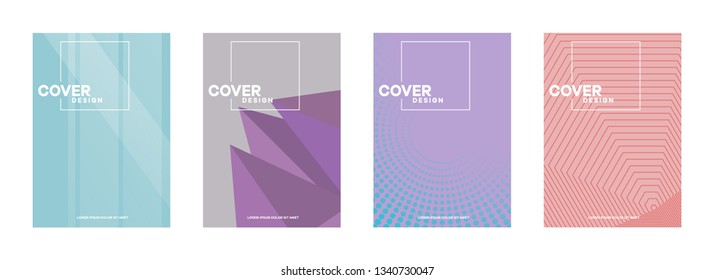 Set of covers, brochure, flyer template design with abstract background