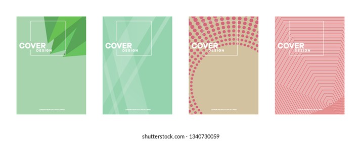 Set of covers, brochure, flyer template design with abstract background