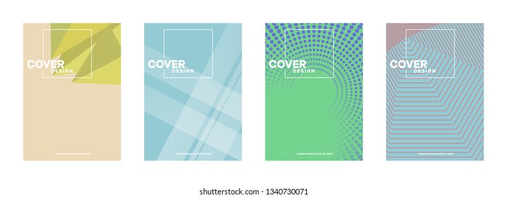 Set of covers, brochure, flyer template design with abstract background