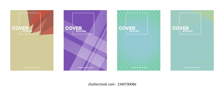 Set of covers, brochure, flyer template design with abstract background