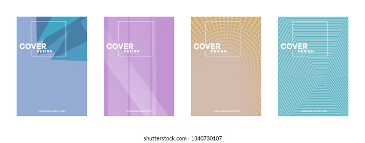 Set of covers, brochure, flyer template design with abstract background