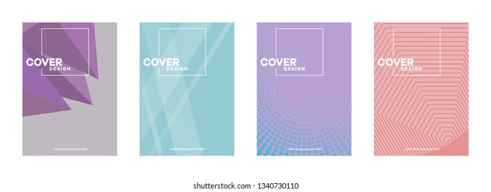 Set of covers, brochure, flyer template design with abstract background