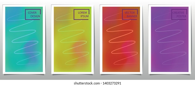Set of covers, brochure, flyer template design with abstract background
