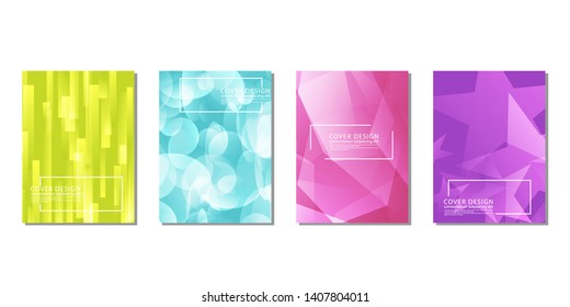Set of covers, brochure, flyer template design with abstract background