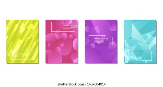 Set of covers, brochure, flyer template design with abstract background