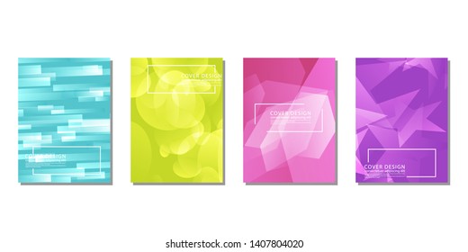 Set of covers, brochure, flyer template design with abstract background