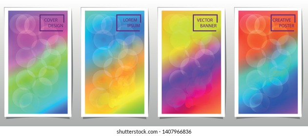 Set of covers, brochure, flyer template design with abstract background

