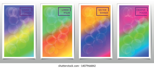 Set of covers, brochure, flyer template design with abstract background
