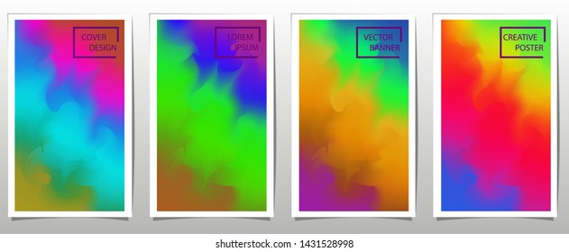 Set of covers, brochure, flyer template design with abstract background
