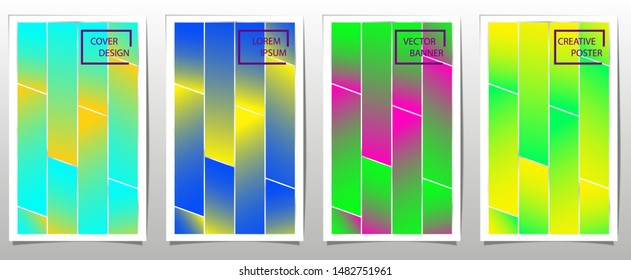 Set of covers, brochure, flyer template design with abstract background
