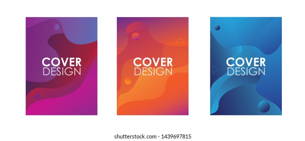 Set of covers design templates with fluid gradient background. Vector cover designs. Modern abstract covers layout design template. Vector design layout for posters, banners and cover designs. Eps 10 
