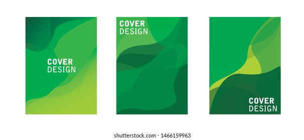 Set of covers design templates with fluid gradient background. Abstract background green. Modern abstract covers layout design template. Vector design layout for posters, banners and cover designs.