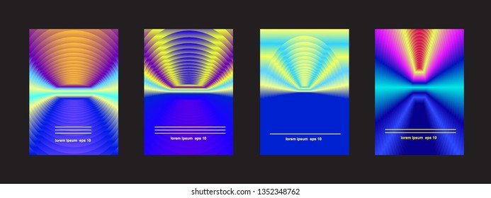 Set of covers design templates with  gradient background. Applicable for placards, banners, flyers, presentations, covers and reports. Vector Eps10.